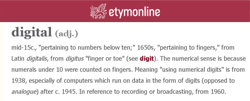 چاپ دیجیتال پرچم - ریشه کلمه دیجیتال